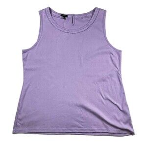 Talbots purple sleeveless tank top Neckline Braided With Trim Detailing Size XL